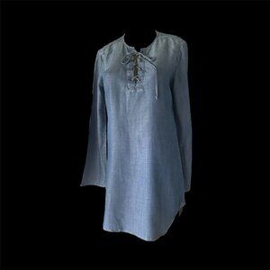 Cloth & Stone Tunic Women Anthropologie S Chambray Long Sleeve Denim 100% Tencel